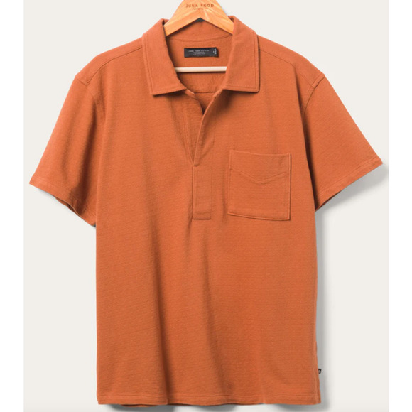 Junk Food Men's Elliot Vintage Pumpkin Orange Boulce Polo Medium NEW - Picture 3 of 6